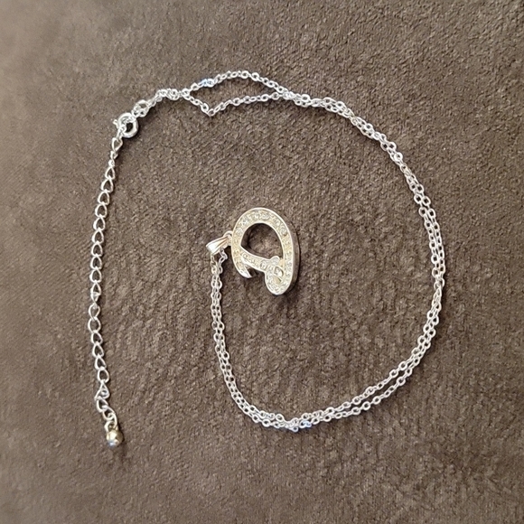 3/$30 Silvertone Initial D Monogram Silver Plated Chain Necklace - Picture 2 of 7